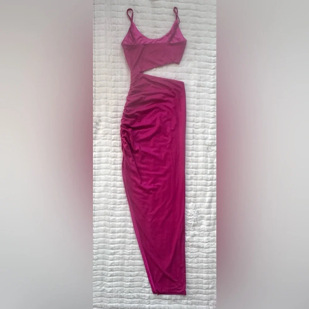 Hot Pink Cut Out Dress - Picture 7 of 12